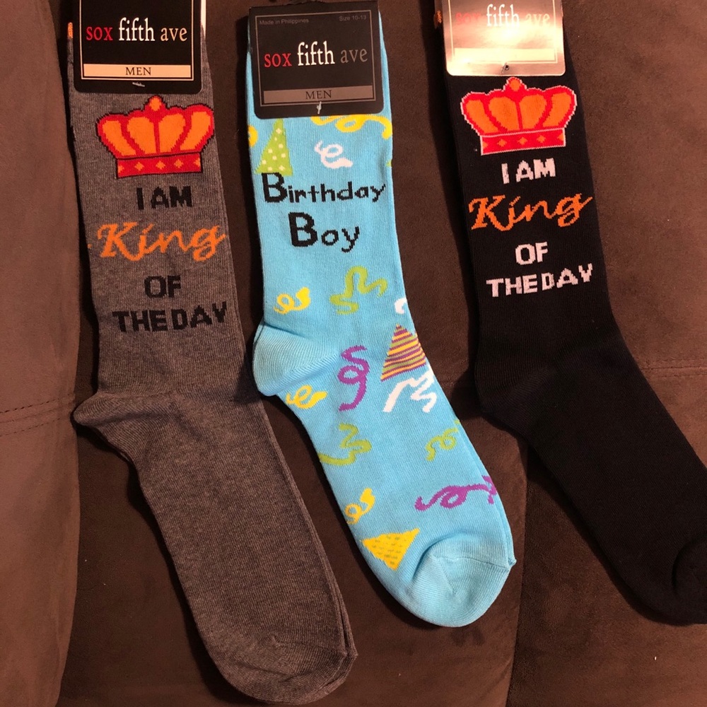 Men birthday socks for shoe size 8-12 NWT